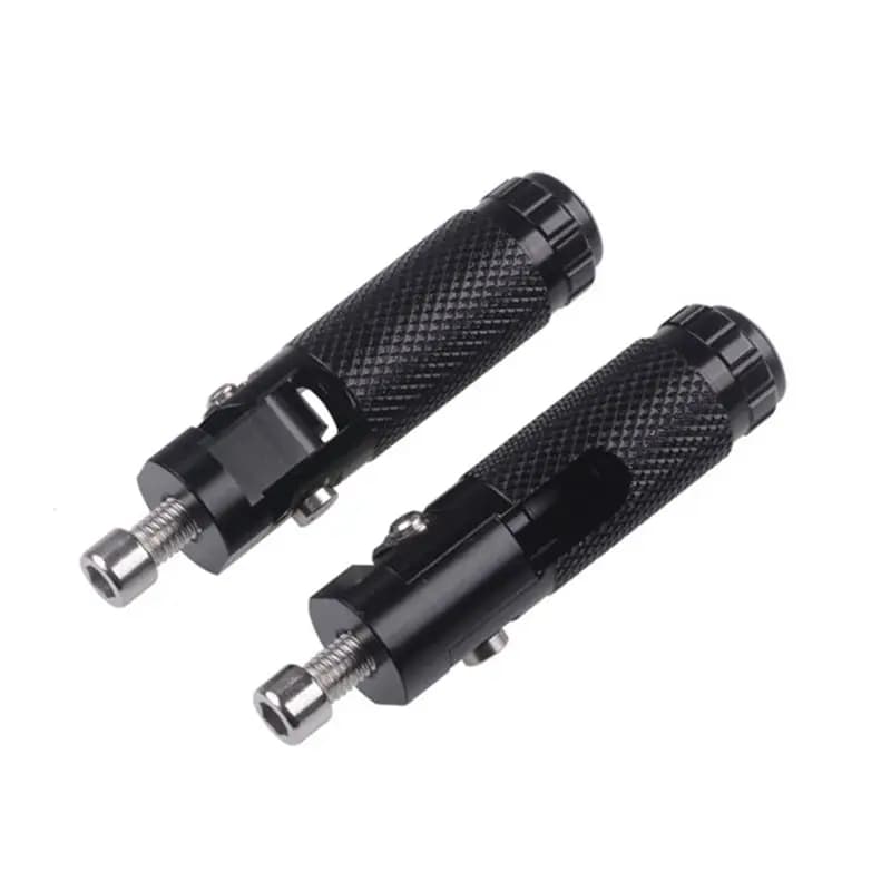 WF-2Pcs M8 Universal Motorcycle Motor Bike Folding Footrests Footpegs Foot Rests Pegs Rear Pedals Set Motorcycle Part Black