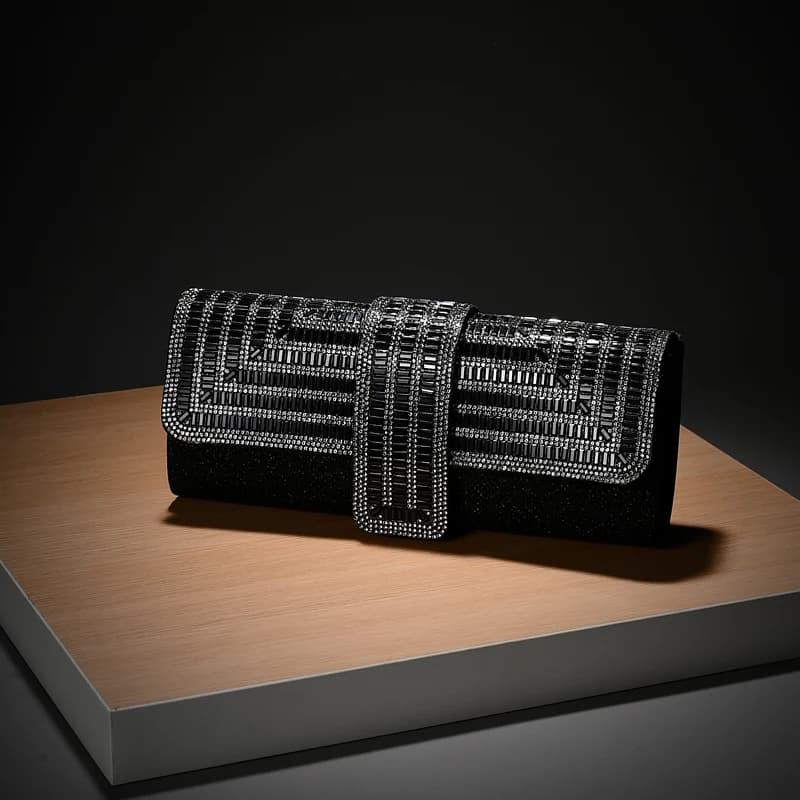Borsa a mano con diamanti Borsa da donna in cristallo con pochette da sposa Borsa da sera da sposa Cartelle con busta con strass Borsa da pranzo per donna