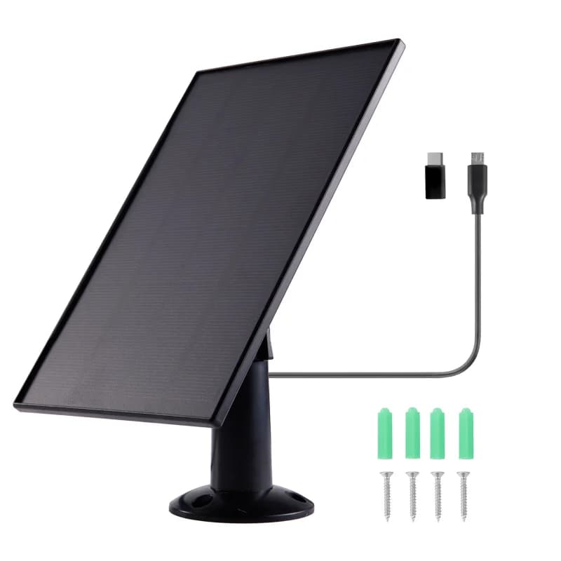 10W 5V Waterproof Solar Charger, 2‑in‑1 Micro USB & Type‑C Solar Power Supply with 3‑Meter Cable, Portable Solar Charger for Sec