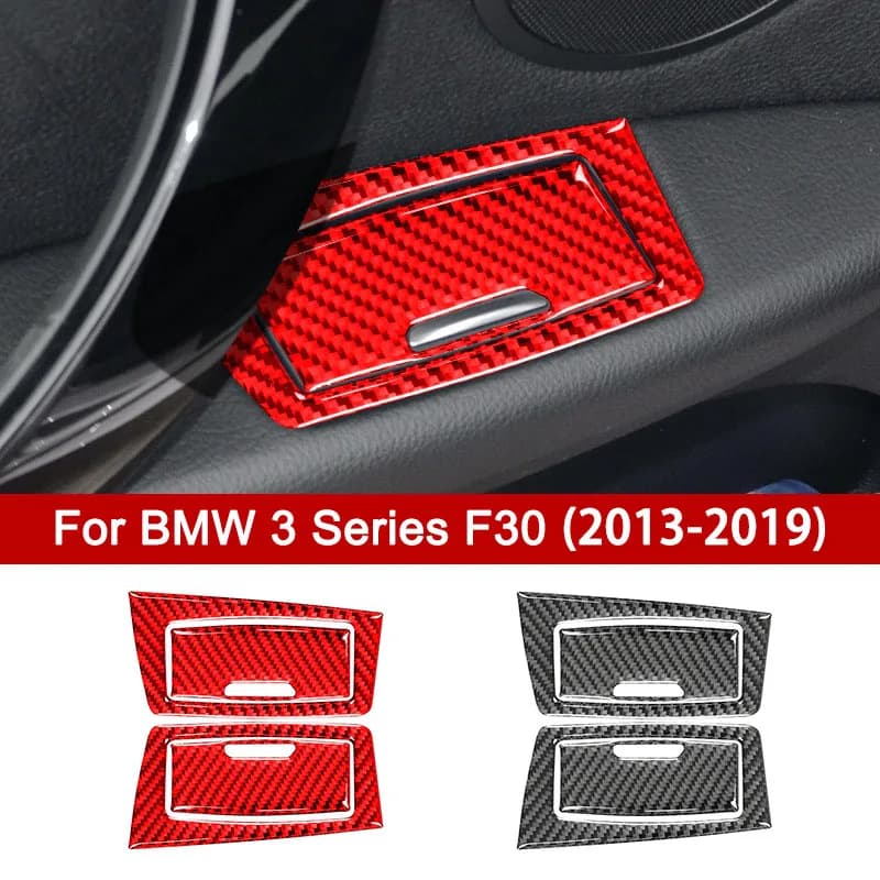 For BMW Series 3 F30 2013-2019, Premium Carbon Fiber Rear Seat Cover Decorative Wall decal Interior Editing Accessories