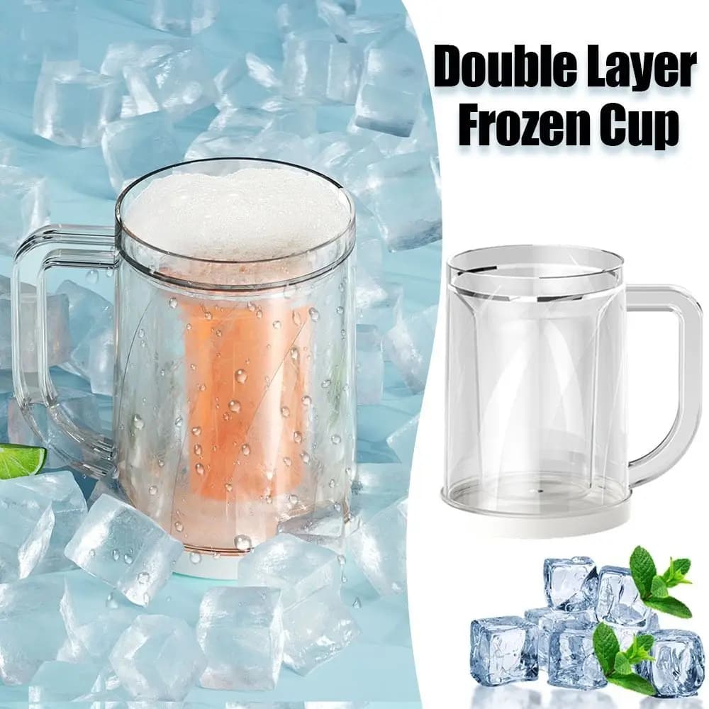 con manico frigorifero liquido tazza congelata PET/PP vetro per birra fredda ghiacciata addensato 20 once tazze per birra congelatore bar cucina bicchieri