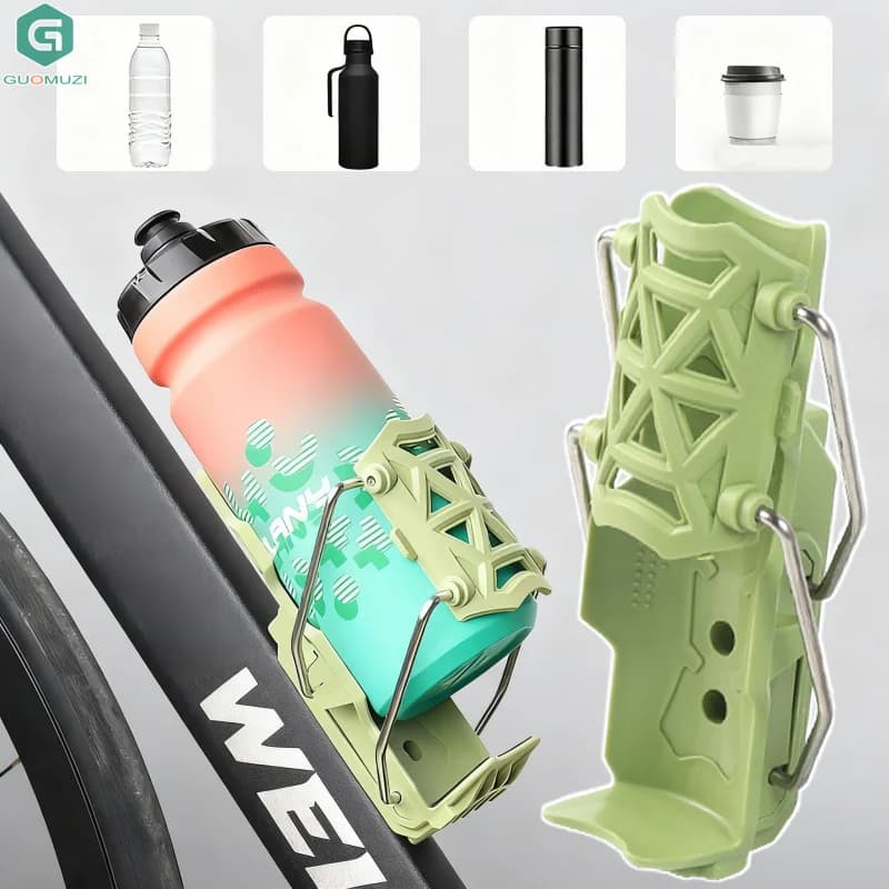 Supporto Universale Girevole a 360° per Bottiglia d'Acqua Senza Foratura, Regolabile per Bici, Passeggino, Accessorio per Ciclismo