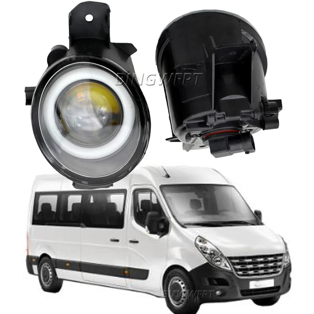 Gruppo fendinebbia per auto paralume ad anello Halo + lampadina 20W Angel Eye DRL lampada di marcia diurna per Renault Master 3 / III 2010-2015