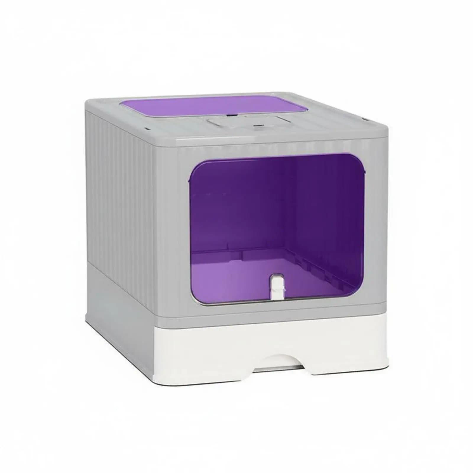 Two Way Entry Cat Litter House Anti Track Design Foldable Steel Toilet Box for Adult Cats Home Use