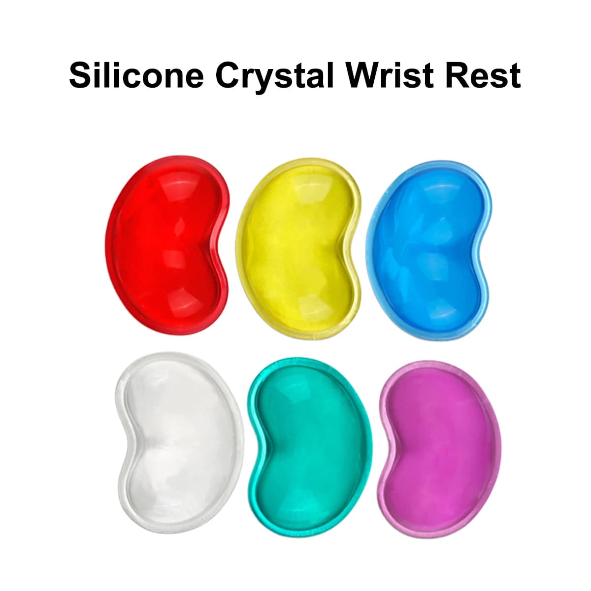 Tappetino per mouse con poggiapolsi in silicone cristallino, design morbido ed ergonomico a forma di cuore per giochi da ufficio a casa, grazioso mini accessorio da tavolo