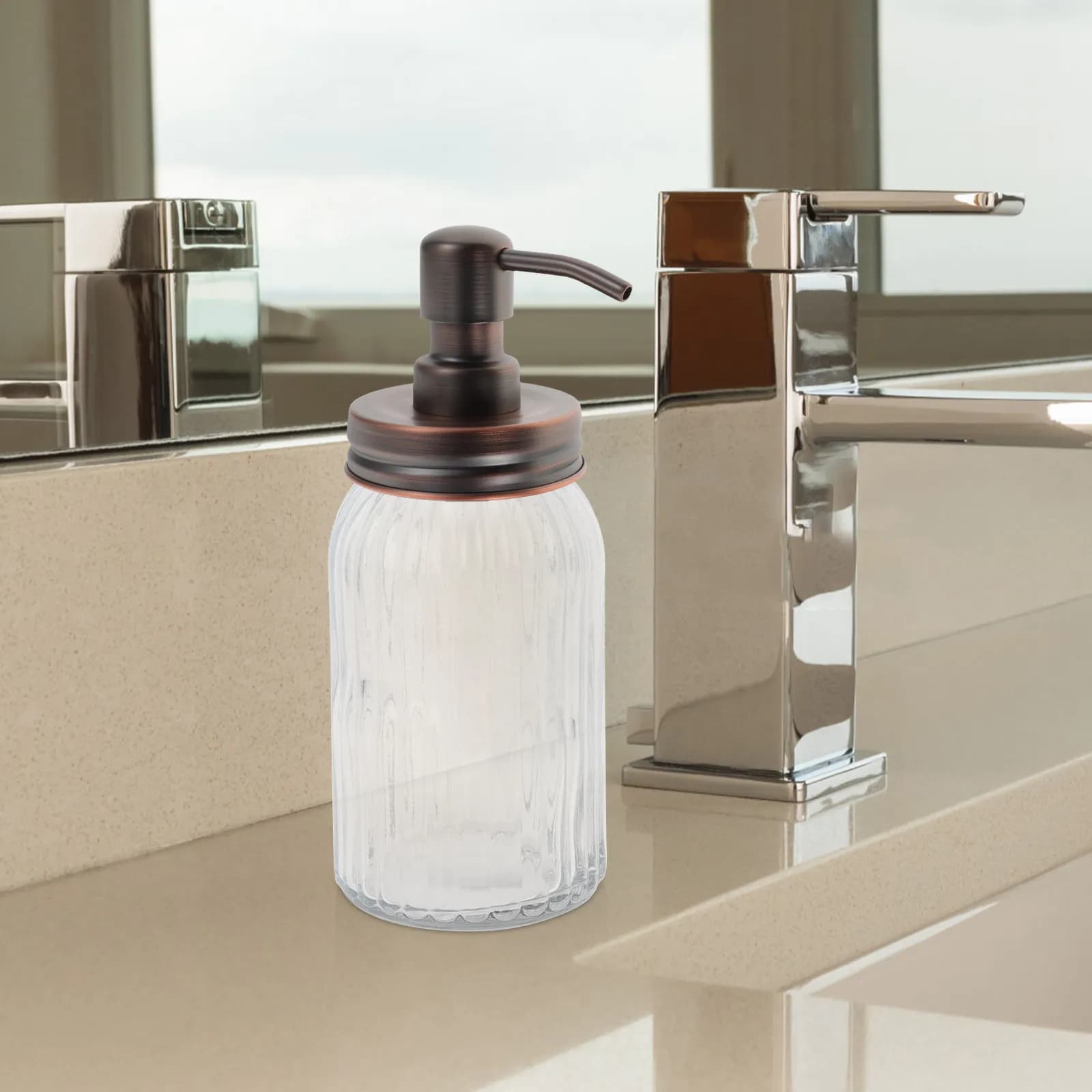 2 Pezzi Pompa Dosatrice Premium in Acciaio Inossidabile per Barattoli Mason, Flaconi Lozione, Sapone Schiumogeno, Shampoo - Coperchio Pompa di Ricambio