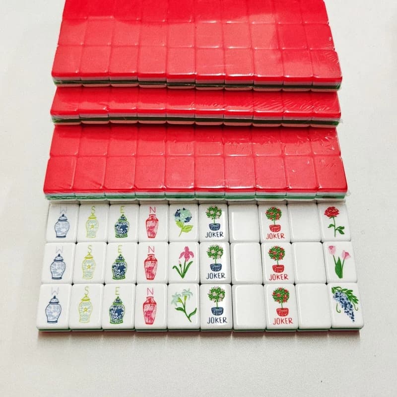 Set Mahjong Americano 160 Tessere | Gioco Mah Jongg Portatile a 4 Livelli in Acrilico per Feste in Famiglia e Regalo Sorpresa