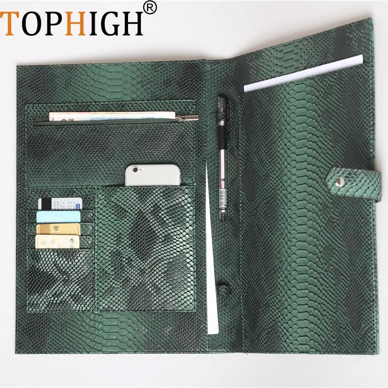 TOPHIGH Fashion University Bag Ostrich Crocodile Pattern File Folder Pouch Bag For Women Hot Sell Laptop Business Worker Bag
