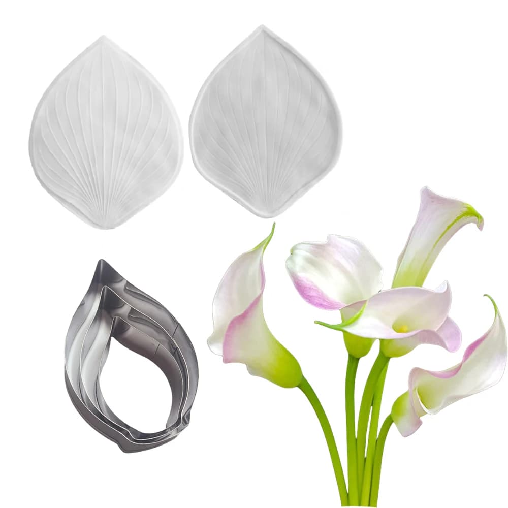 Calla Lily Veniche e frese Stampi in silicone Stampi per cioccolato Carta per zucchero Argilla polimerica Forme da forno Utensili da cucina Accessorio
