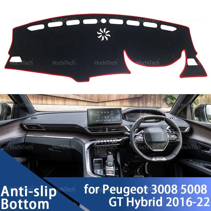 Per Peugeot 3008 5008 GT Hybrid 2016-2022 Copertura del cruscotto dell'auto Evitare la luce Pad Strumento Piattaforma Copertura Zerbino Tappeto Accessori