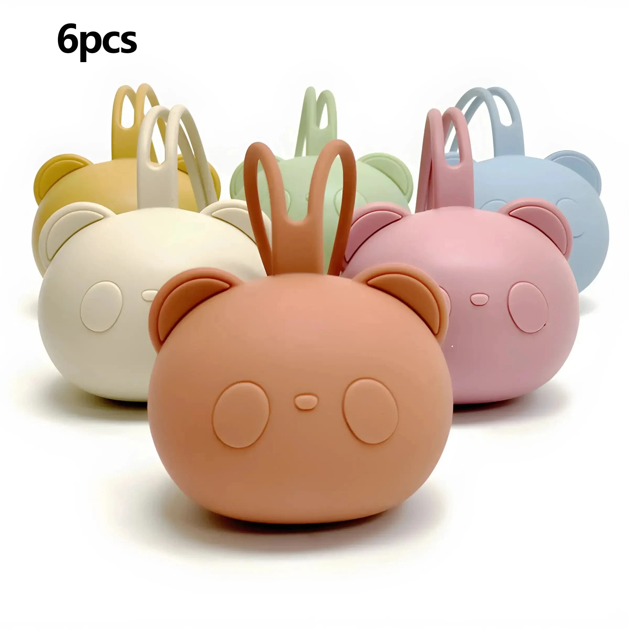 1/5 pezzi borsa per ciuccio orso borsa per ciuccio in silicone per succhietto per bambini borsa per ciuccio portatile per bambini