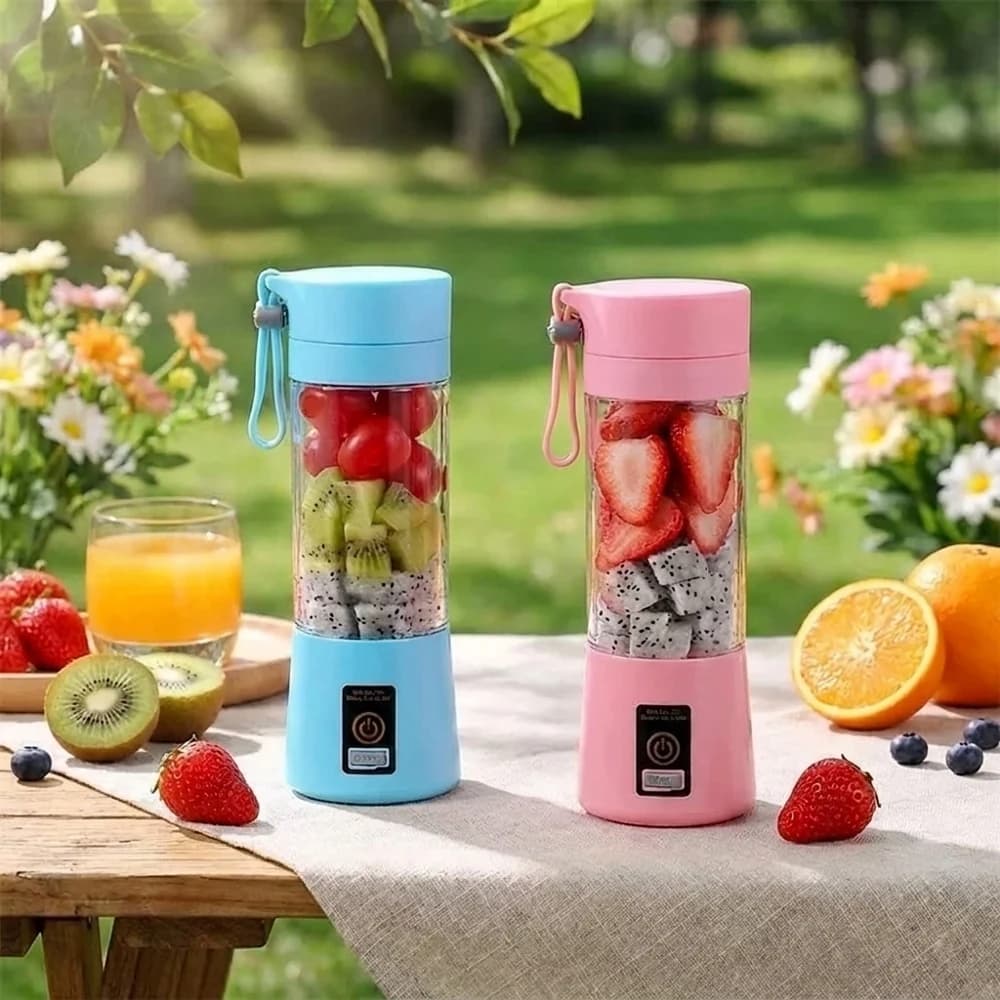 Frullatore Portatile USB Ricaricabile, Estrattore di Succo Elettrico con 6 Lame, Mini Frullatore Automatico Leggero per Frutta