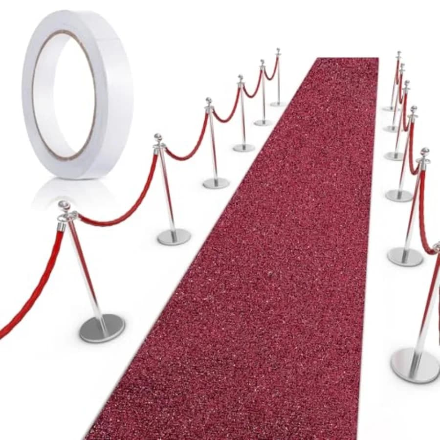 Carpet Runner 2.46 x 30 ft Runway Rug 55 GSM Thickness with Carpet Tape for Prom Graduation Wedding Outdoor Indoor Hallway Movi