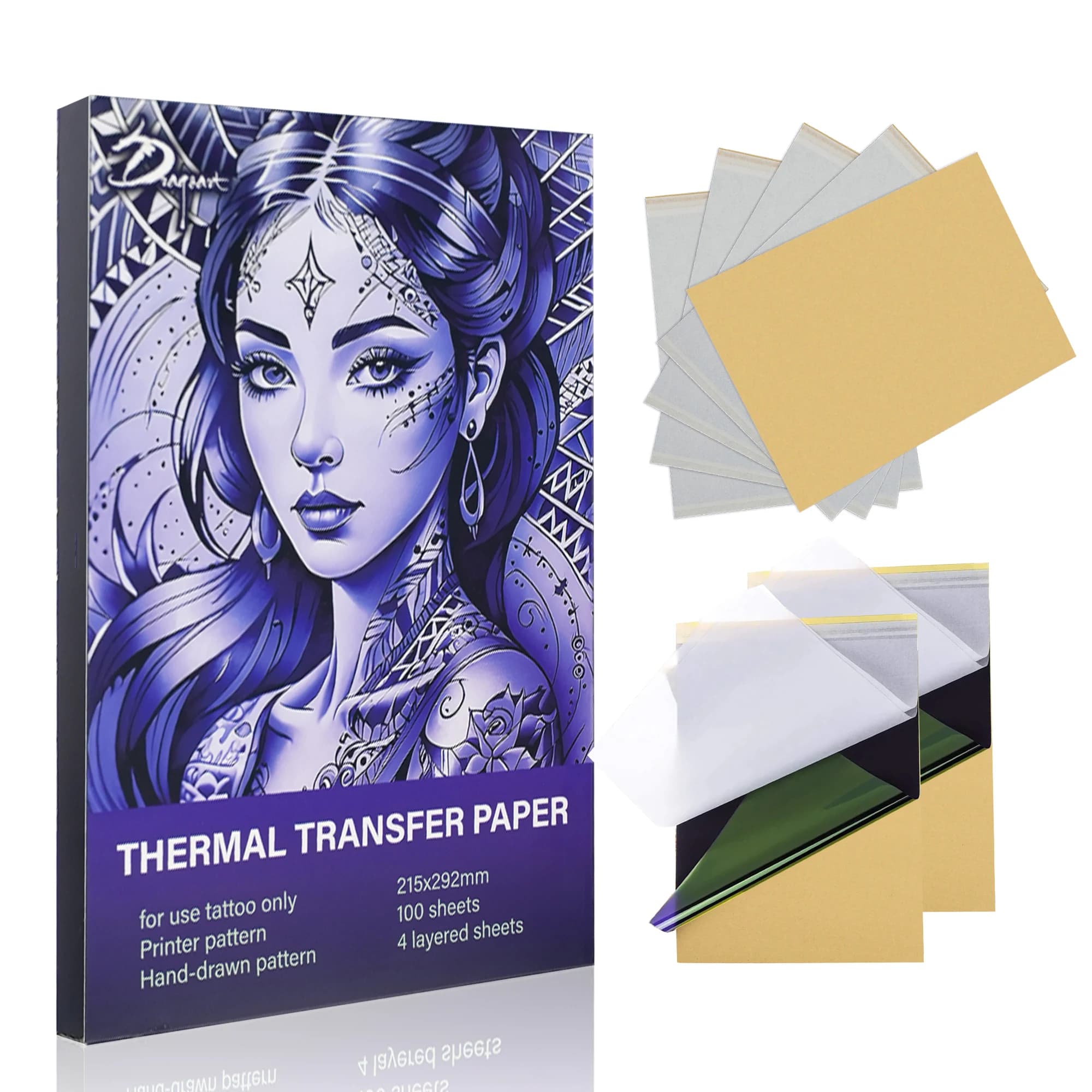 A4 Size Tattoo Transfer Paper Stencil Copy Paper Thermal for Tattoo Transfer Machine Accessorie Best Used with P19 Printer