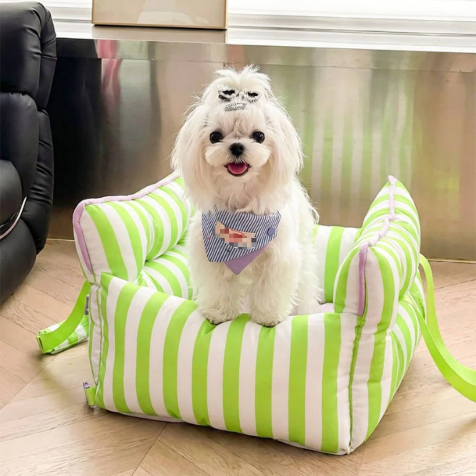 Pet Car Seat with Handles Cushioned Pet Carrier Bag Dog Booster Seat Comfy Secure for Dogs, Road Trips