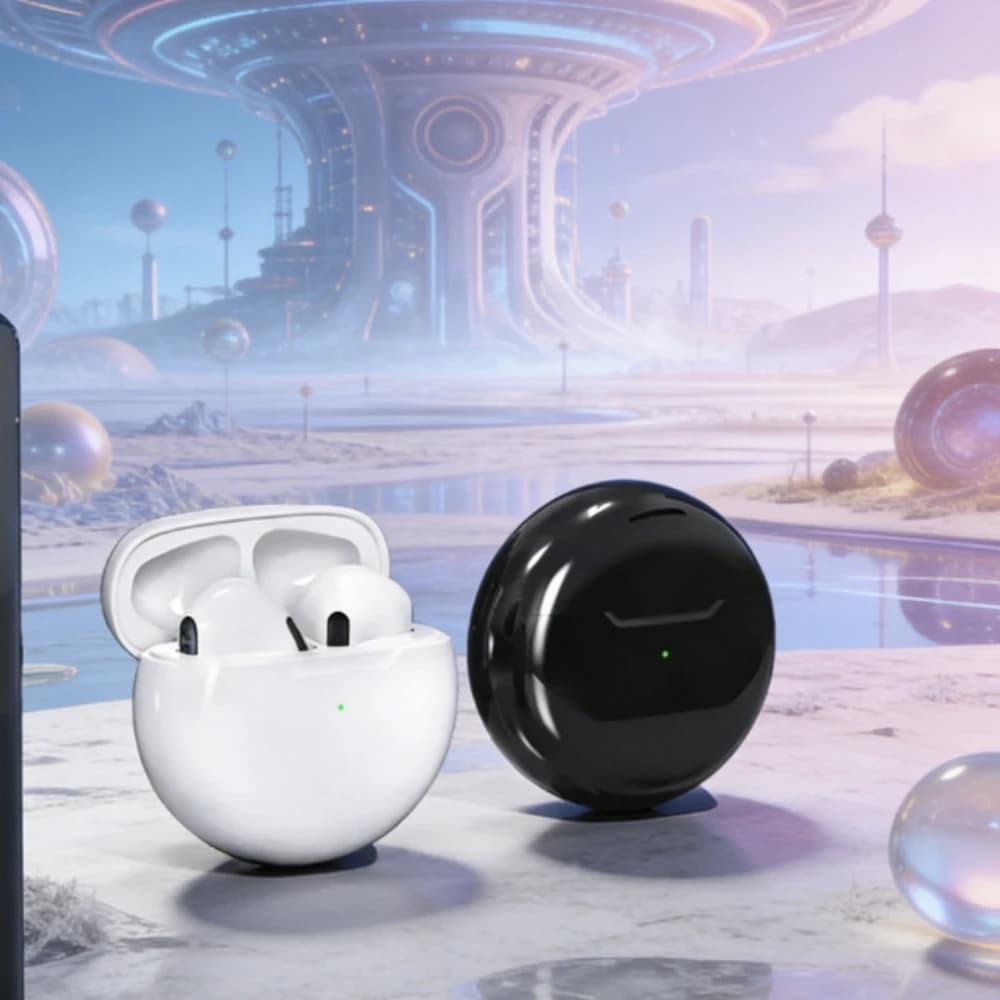 Cuffie Wireless Pro 6 TWS con Microfono, Auricolari Bluetooth per Sport, Cuffie Pro6 per Corsa