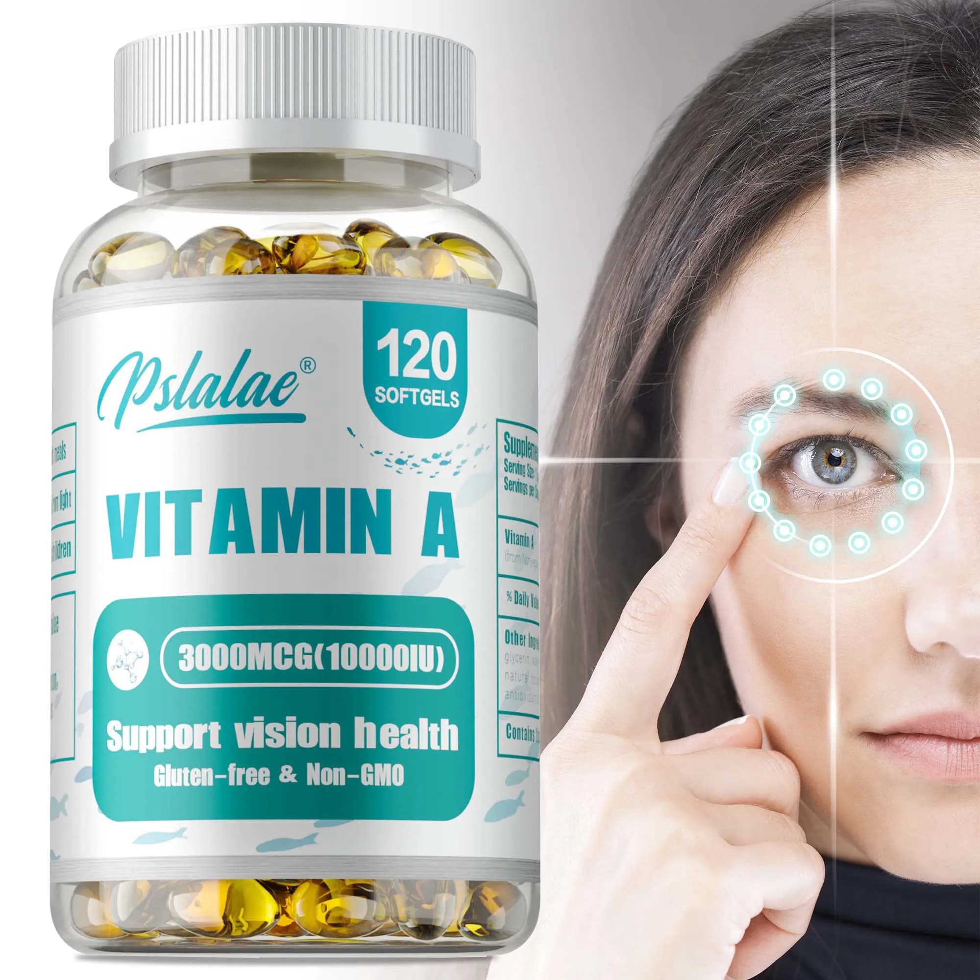 Vitamin A - Illuminates skin, antioxidant activity supplement, supports the health of sight and cells, increases immunity - 120 capsules
