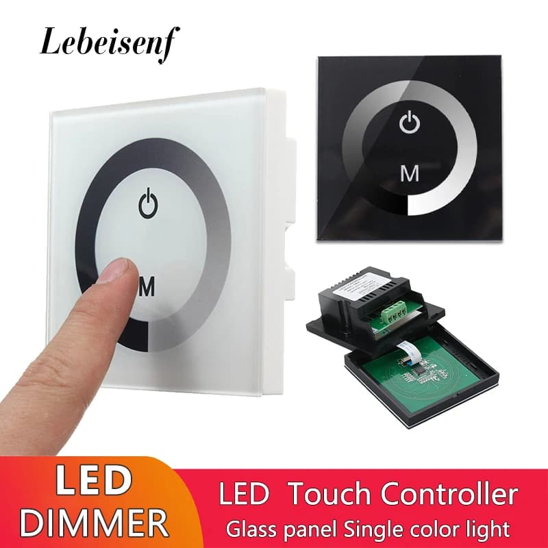 86 montaggio a parete LED Touch Round Ring Single Color Dimmer DC 12V 24V 8A Switch Controller pannello di regolazione per 5050 2835 strisce luminose
