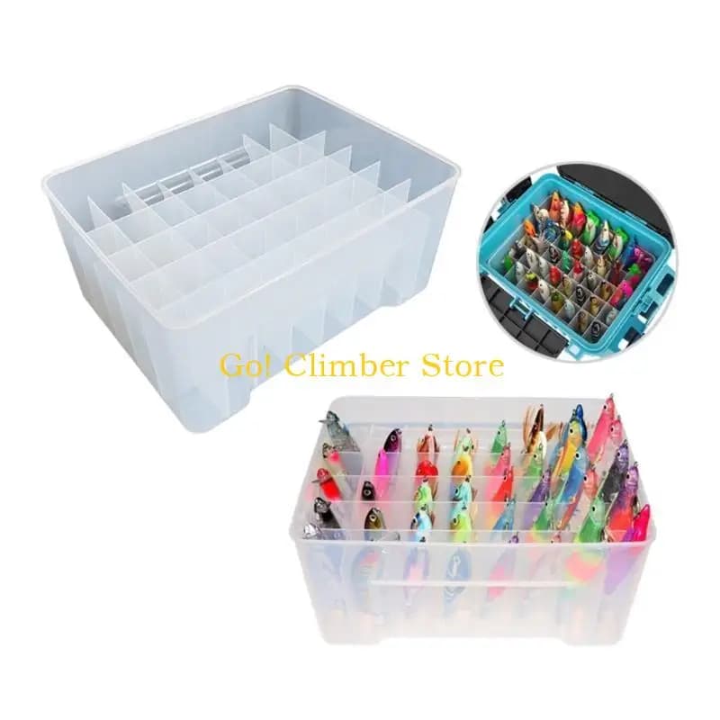 Q84C Fishing box 40 grids Plastic equipment box Covered box Calamari Jig Rigid baits Case for