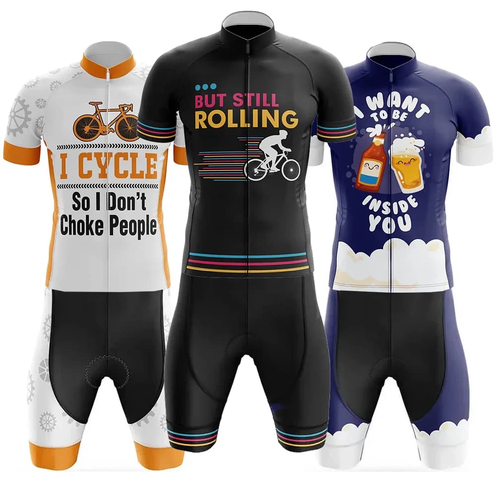 ... Ma Still Rolling Men's Cycling Knits Road Bike Knit Maillot in My Head Shorts Ropa Fast Drying Cycling Set Bicycle Clothing