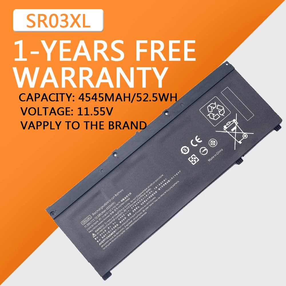 Batteria per Laptop SR03XL 4550mAh per Hp Pavilion muslimex 15-CX CX0056WM Envy X360 15-CN 15-CP 17-BW Series