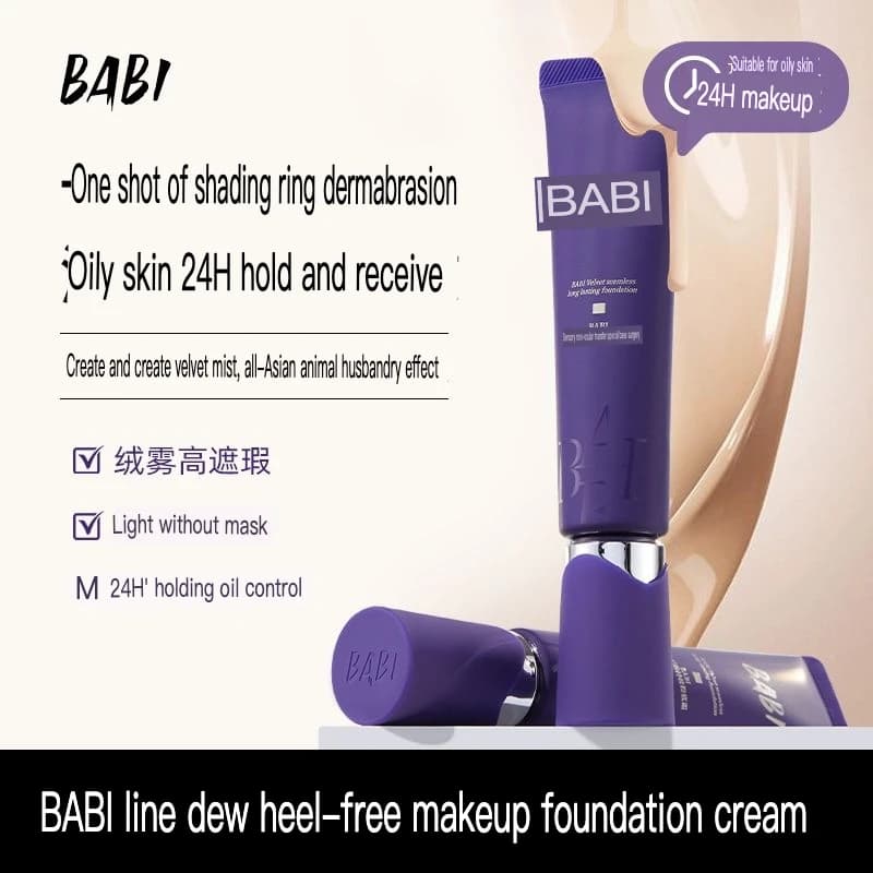 BABI Liquid Velvet Mist Foundation - Fondotinta Liquido Vellutato a Lunga Durata, Controllo Olio, Idratante, Correttore Leggero e Penetrante per un Finitura Liscia e Impeccabile