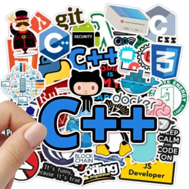 50pcs Internet Programming Stickers Python Java Geek Php Docker Html Bitcoin Vinyl Decals Laptop Phone Kids Sticker Toy Gift