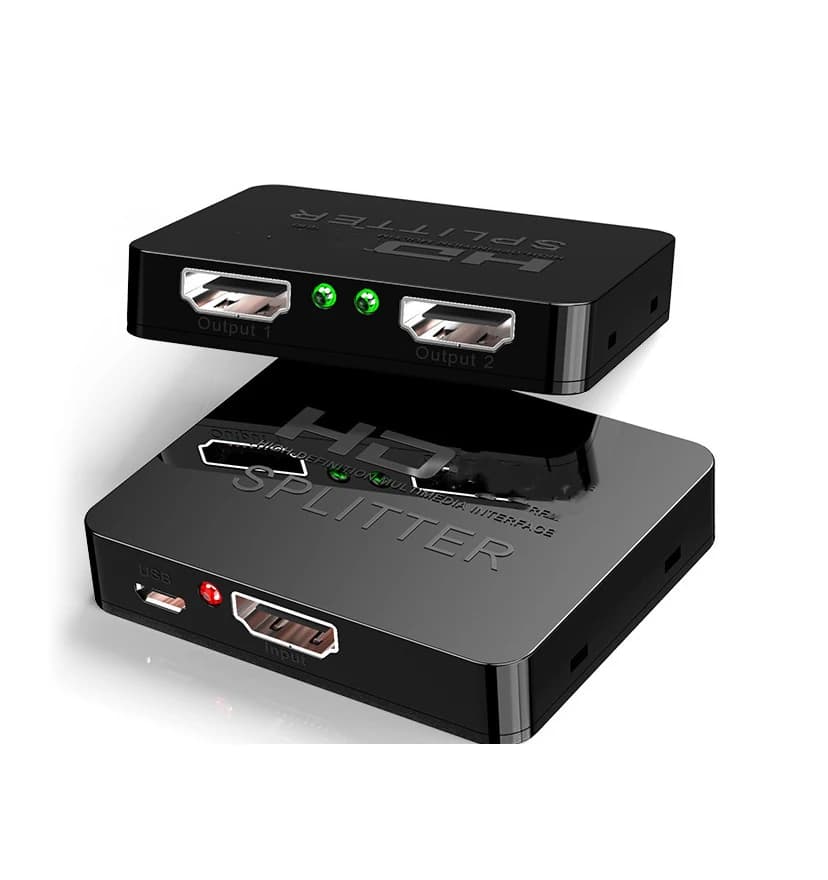 Splitter HDMI 4K Compatible 1 Input 2 Outputs, HDMI 1x2 Adapter for Double Full HD Monitor, 1 to 2 amplifier for HDTV DVD PS3 Xbox