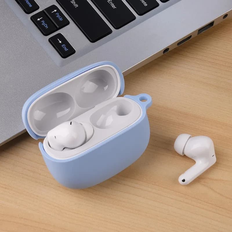 Custodia Morbida in Silicone per Redmi Buds 8 Pro, Cover Protettiva Anti-Graffio per Auricolari Wireless con Gancio Accessorio