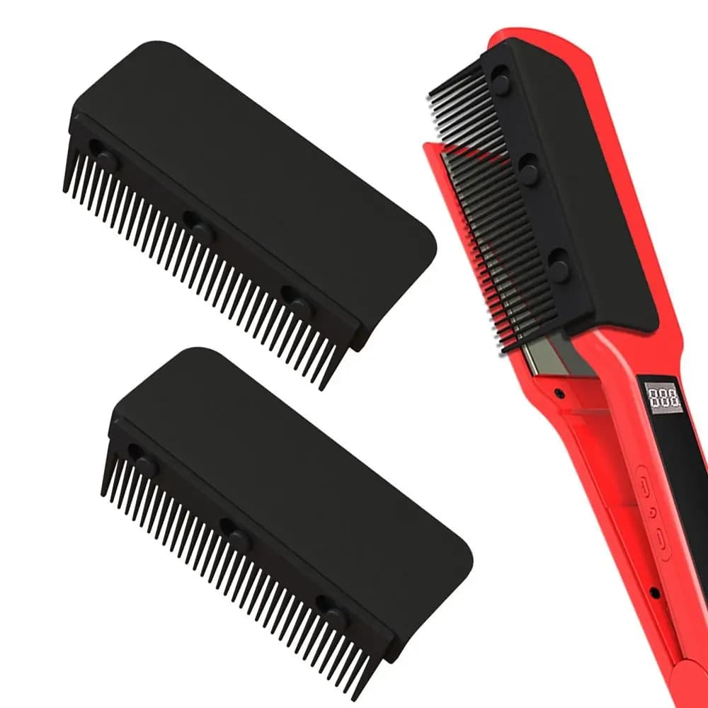 Piastra Lisciante per Capelli con Pettine a Clip Tipo V, Pettine Rimovibile e Lavabile con Impugnatura Ergonomica per Barbiere