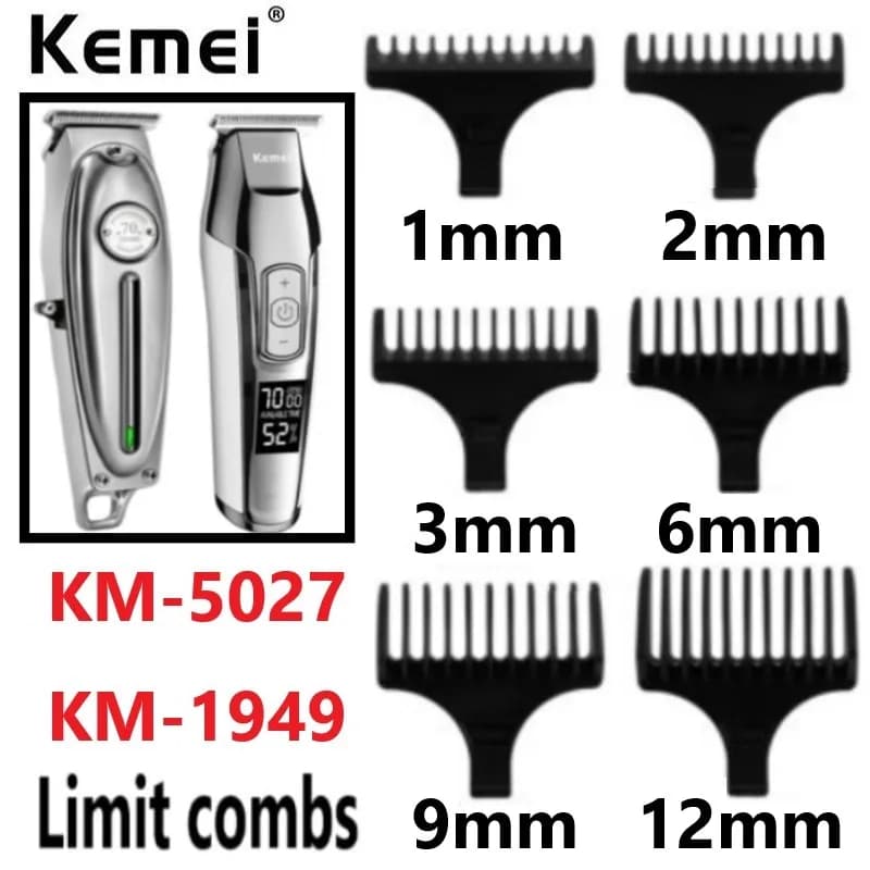 Kemei 0mm Haircuts Limit Pettine Universal Black Protected Hairdresser Haircut Guide for KM-5027 KM-1949 1 2 3 6 9 12mm
