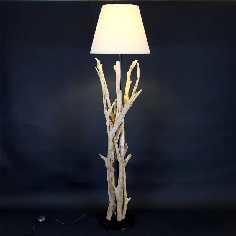 Lampada da scrivania artigianale in legno Lampada da terra Letto e colazione Ristorante Cafe Rami di legno per potere Lampade decorative in legno