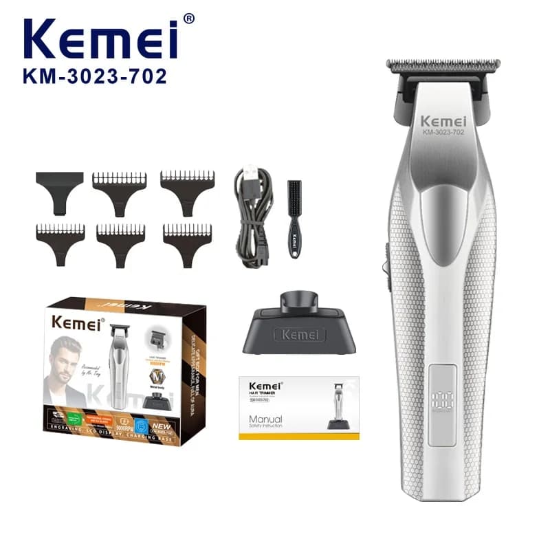 Kemei 3023-702 Zero Gap Wireless Professional Hairdressing Regulator, Men's and Barbiere Rechargeable Machine, Hair Finishing Machine