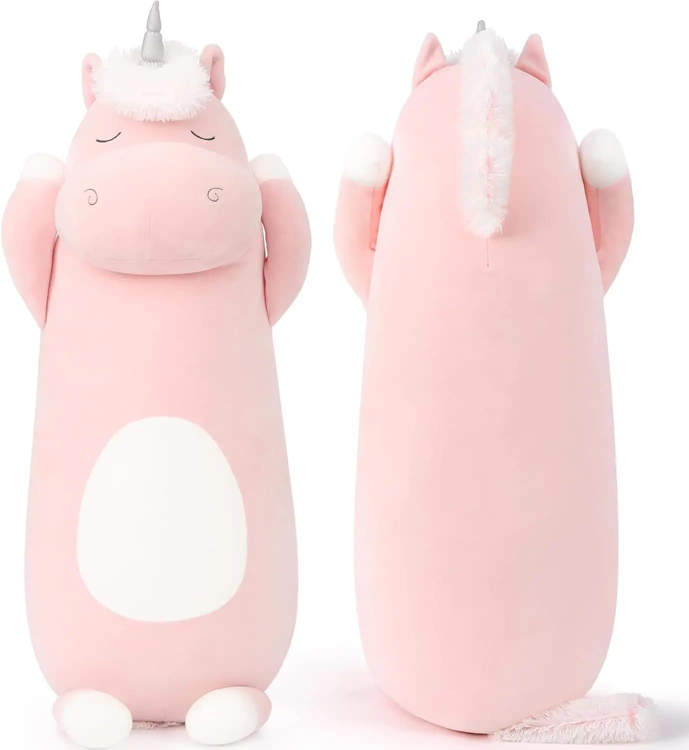 MorisMos Grande cuscino per il corpo con unicorno, cuscino morbido con unicorno da 36,2 pollici per Natale, compleanno, San Valentino, rosa