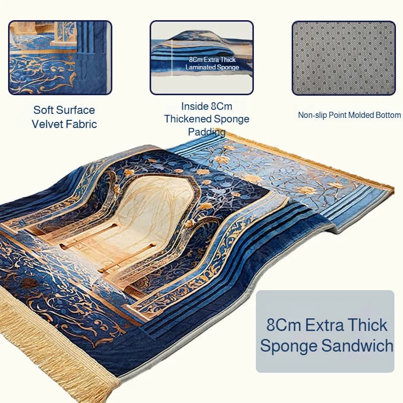 Living room mat for the house Printed carpet thickened by 8 cm Elongated prayer mat comfortable anti-slip for Islam and Christianity