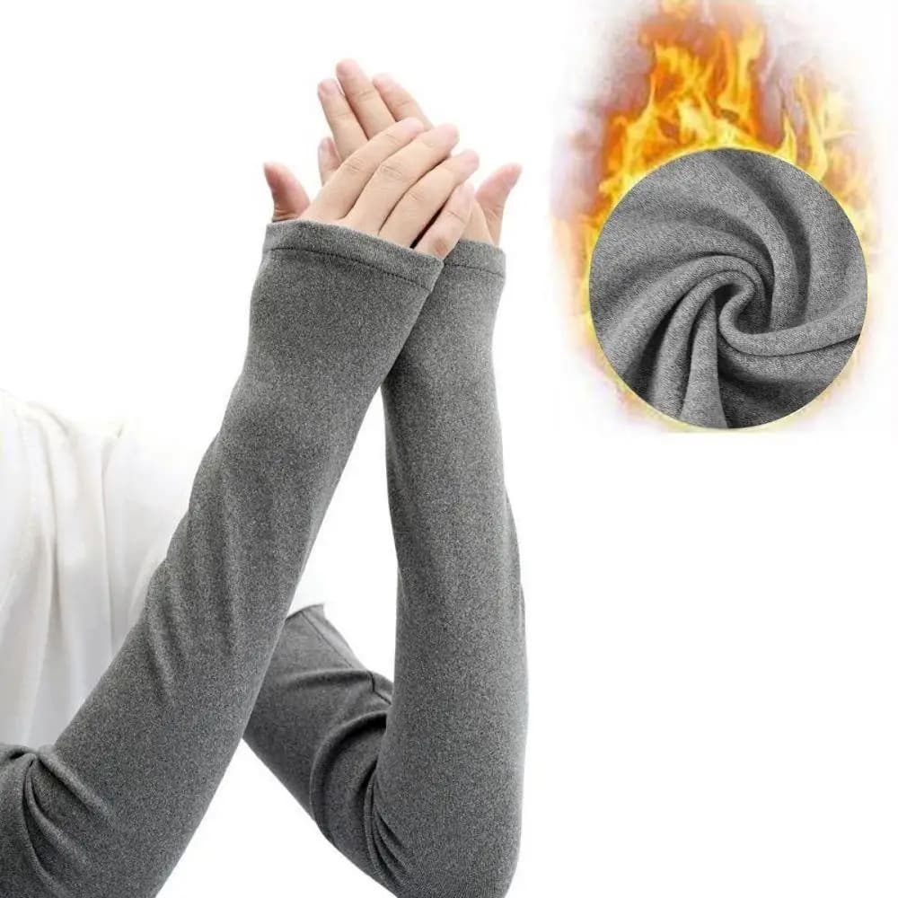 1 pair of men's winter cashmere women's hot arm sleeves running cycling leg warmer arm protection thickened long outdoor gloves