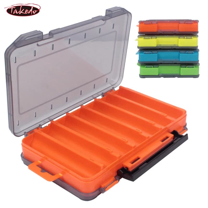 TAKEDO JYL03 Esche box Portable fishing bait box Waterproof 2-sided fishing gear box for Wobblers