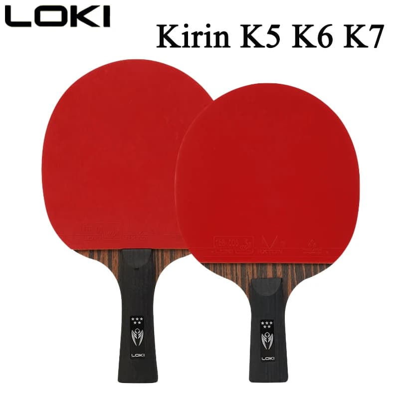 Racchetta da Ping Pong LOKI KIRIN K5/K6/K7, 7 Strati FL&CS con Gomma RXTON per Giocatori Avanzati e Allenamento