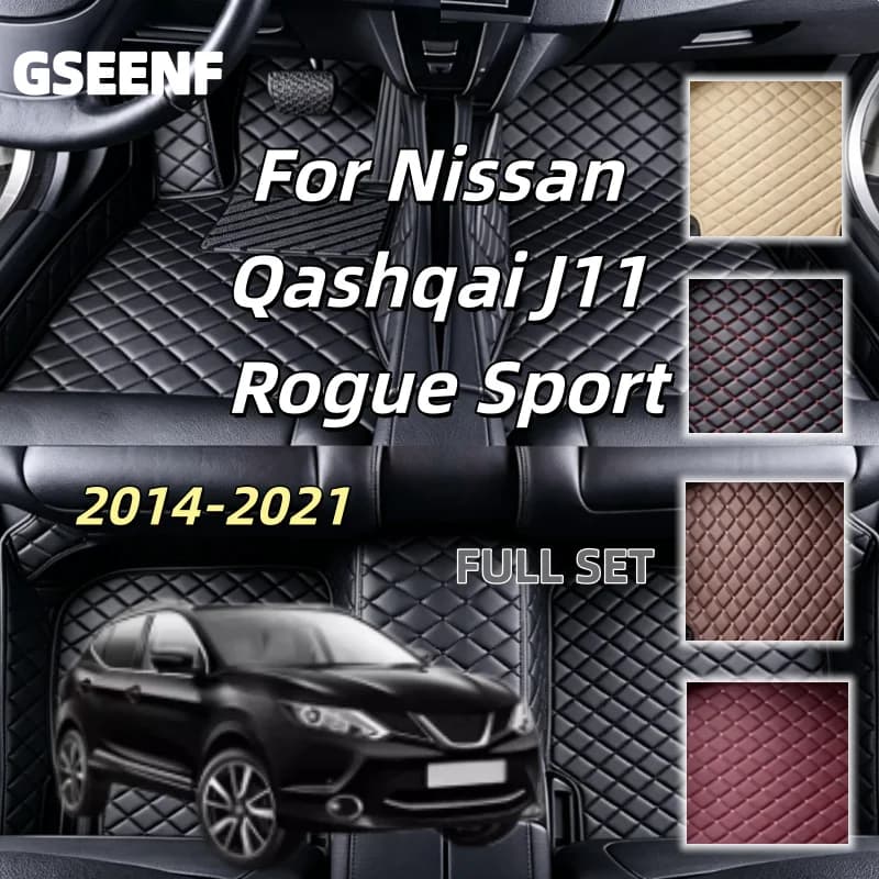 Customized For Nissan Qashqai J11 Rogue Sport 2014~2021 Foot Parts Leather Panel Liner Covers Rug Interior Accessories Leather