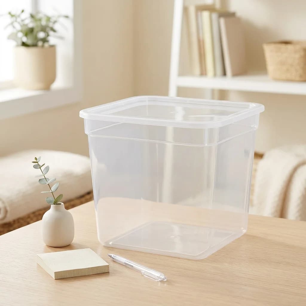 2026 New 17.5 Quart Large Clear Modular Plastic Storage Box With Removable Lid, Transparent Dust-Proof Organizer Container For Cosmetics Stationery Craft Bedroom Office Storage