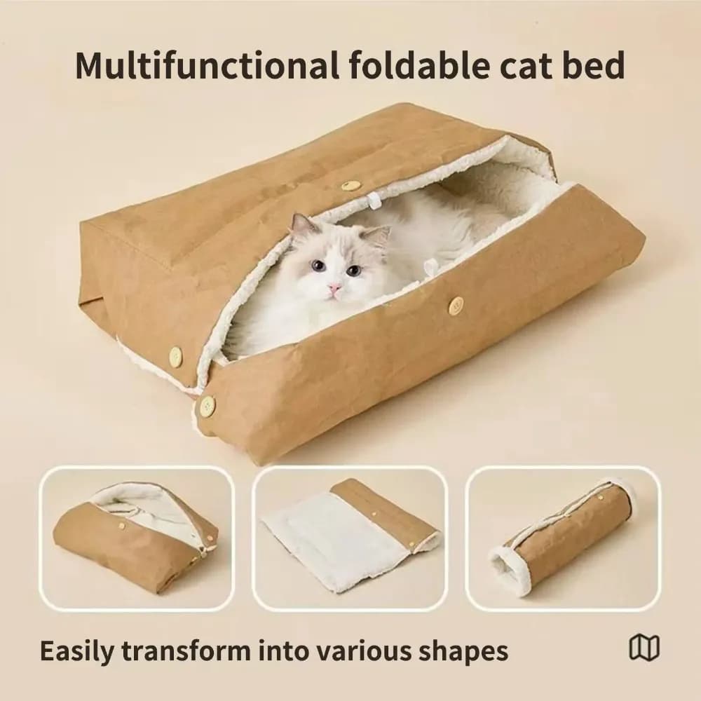 Folding Cat Litter Multifunctional Sleeping Bag Winter Pet Cold-proof Mat Warm Thick and Soft Pet Mat Universal for Cat and Dog