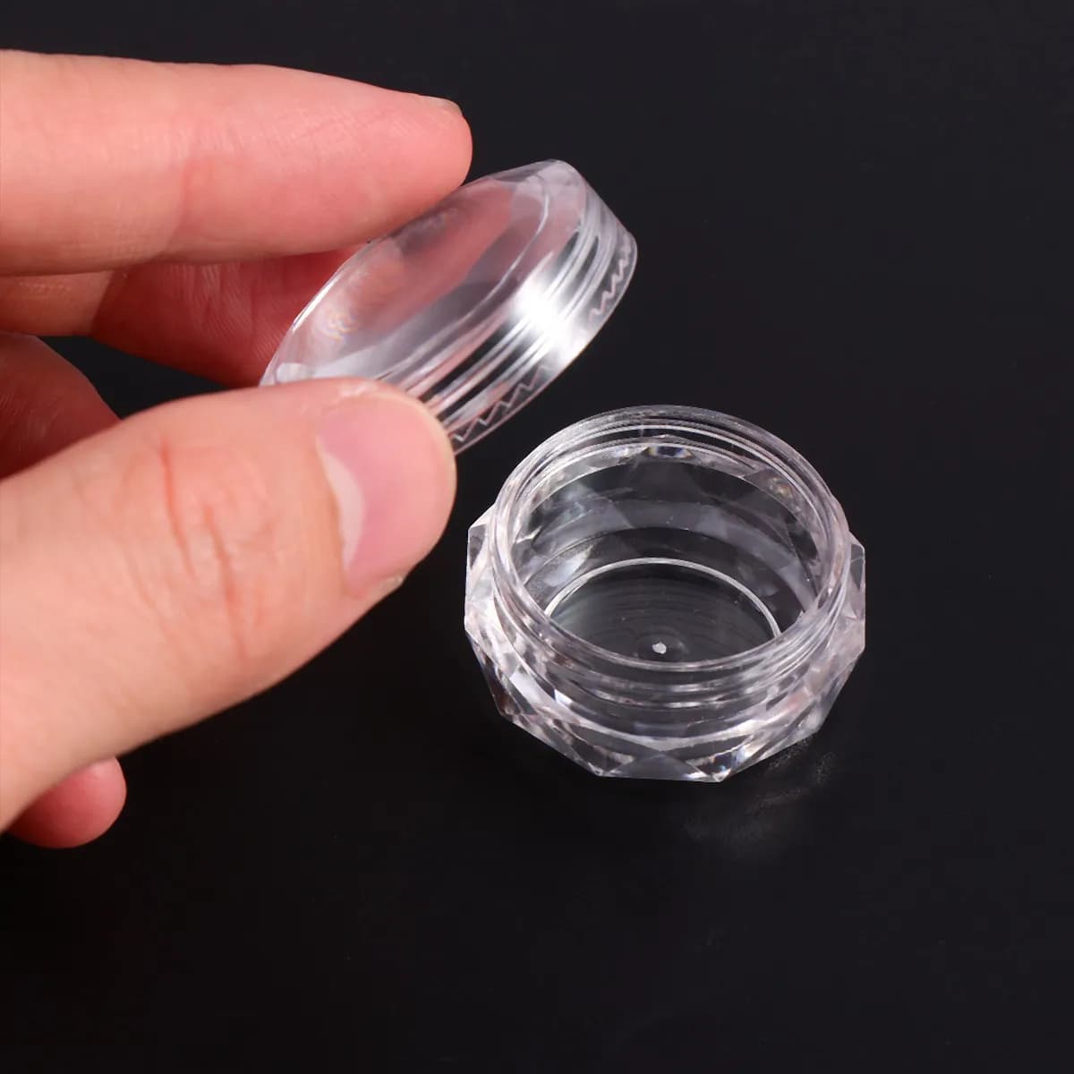 20Pcs Storage Jars Diamond Design Plastic Containers Perfect for Samples Creams Liquids Travel Makeup Nail Polish