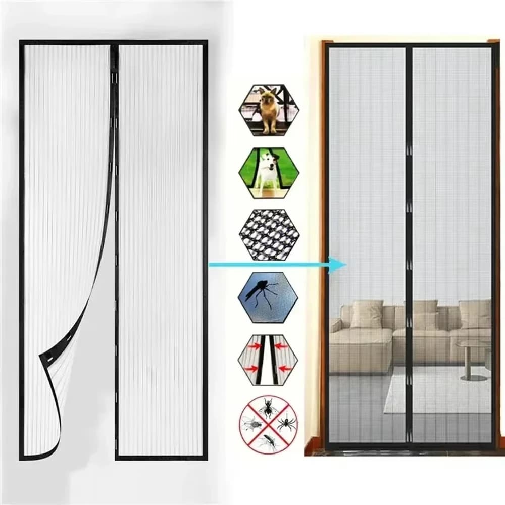 Tende antizanzare per porte Schermo Zanzariera magnetica Porta finestra Chiusura automatica Maglia per cucina Soggiorno