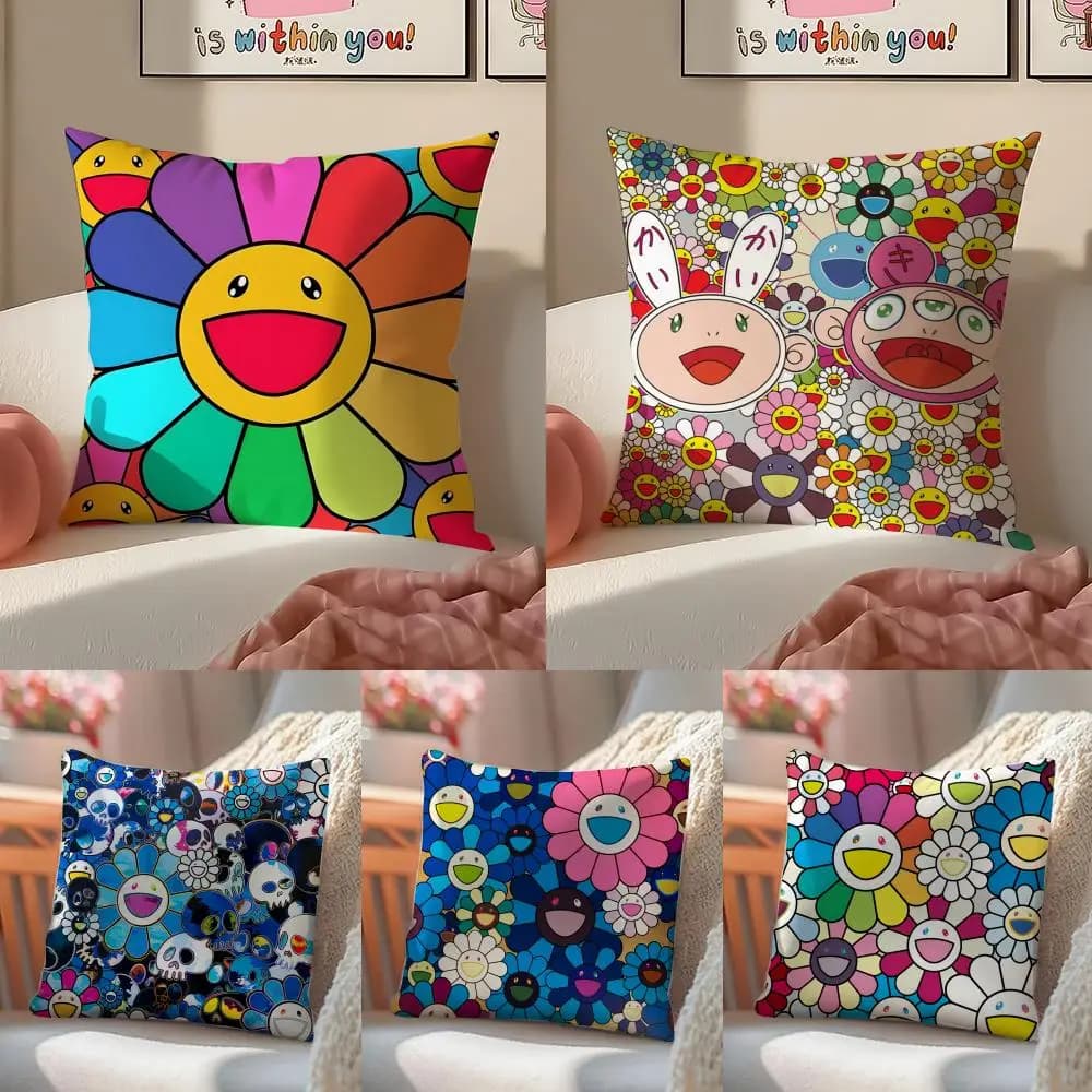 Famous T-Takashi Murakami Bearing Sheet, Soft Duck Cover Printed on Two Sides, Home and Gift Decoration
