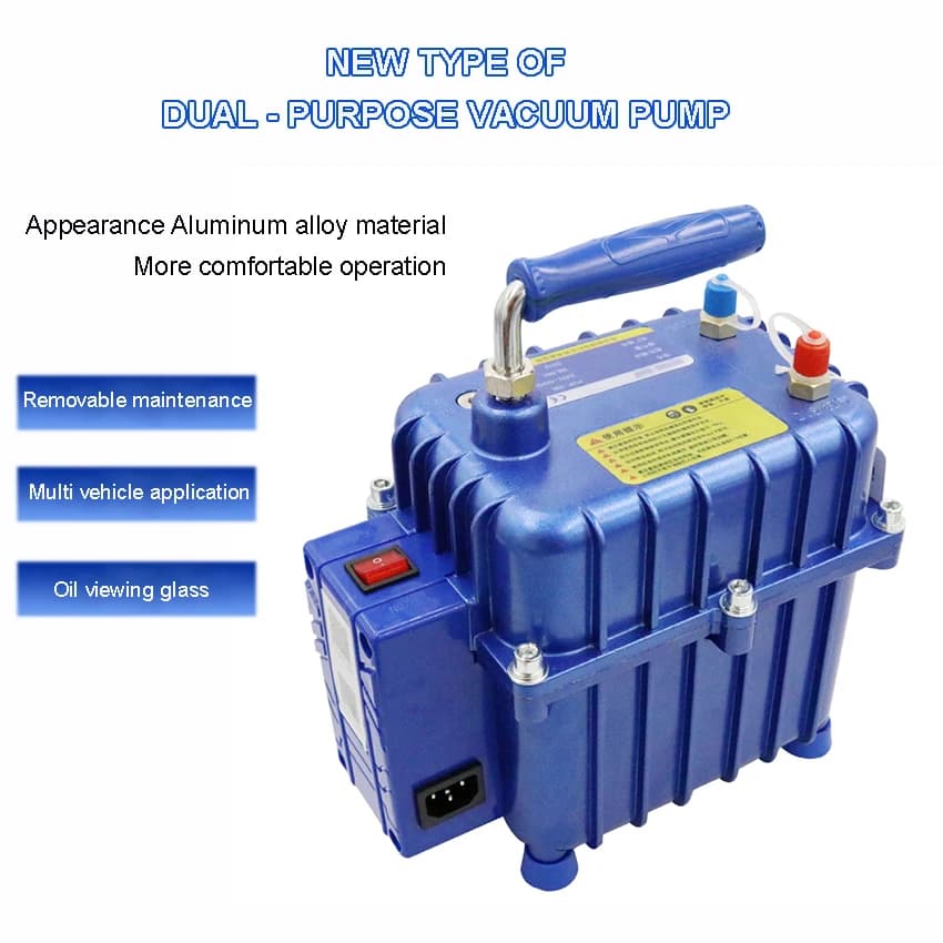 Pompa per vuoto per aria condizionata automobilistica pompaggio e gonfiaggio pompa per vuoto in lega di alluminio A doppio scopo strumenti di riparazione A/C