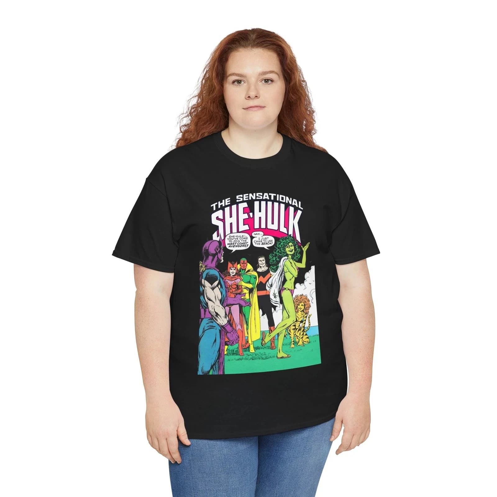 Marvel Genuine New She-Hulk West Coast Avengers Comic NewPrinted T-shirt casual larghe a maniche corte da uomo e da donna