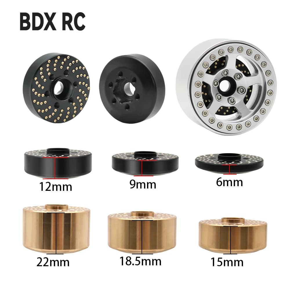 Brass Wheel Hexagonal Hub Adapter for 1.9 2.2 Beadlock RC Crawler Car Axial SCX10 Capra TRX4 TRX6 Pesi