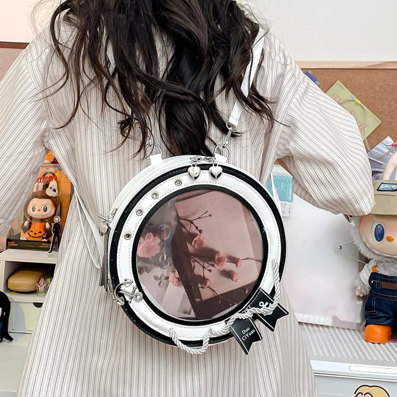 Borsa Ita Y2K Carina Fai-da-te a Tema Nautico, Zaino Kawaii da Ragazza, Borsa a Tracolla Trasparente, Borsa a Tracolla Rotonda per Studenti