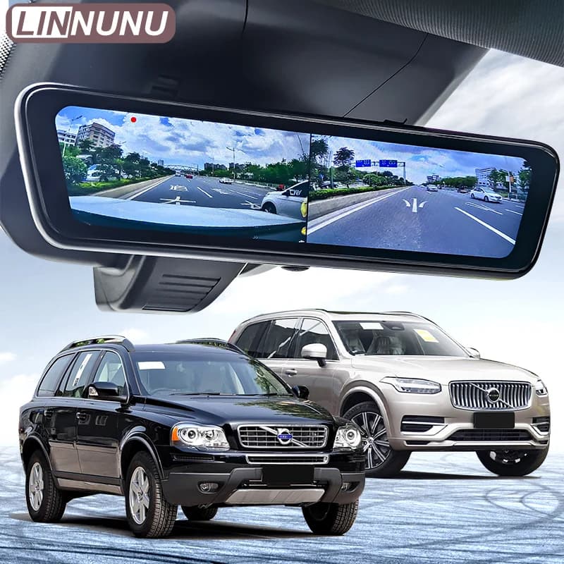 LINNUNU Per VOLVO XC90 XC60 S90 S60L 8.2 ''Car streaming Media specchietto retrovisore Dash Camera Videoregistratore Obiettivo Posteriore Accessorie
