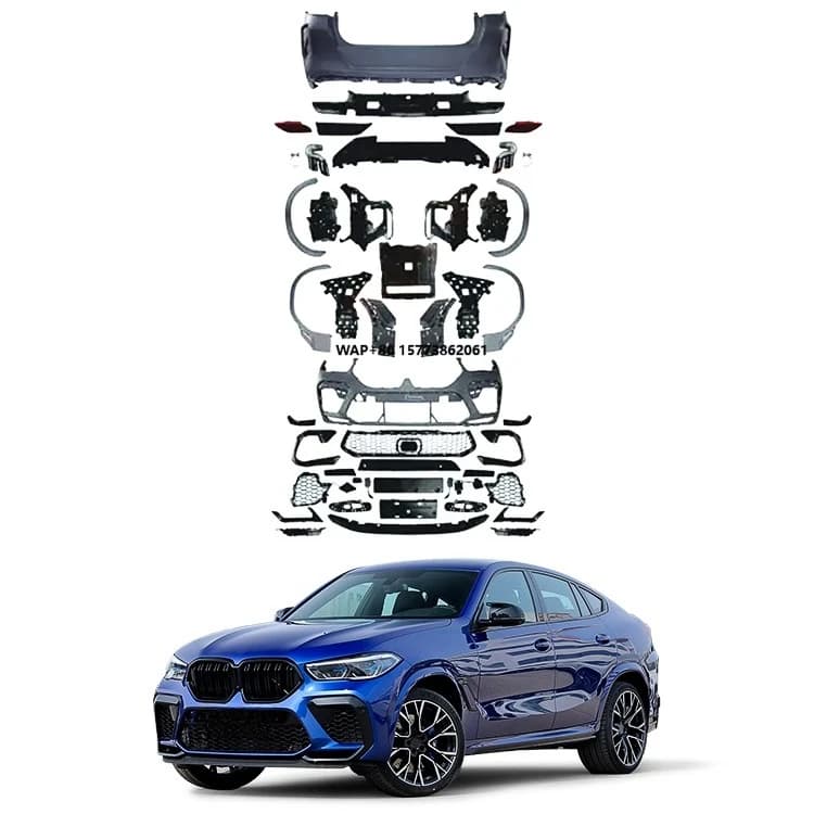 Carrozzeria Kit for X6 G06, Upgrade to X6M Style with Front and rear bumper, Spoiler, Side Miniskirts, mudguards, Front Lip and Diffuser